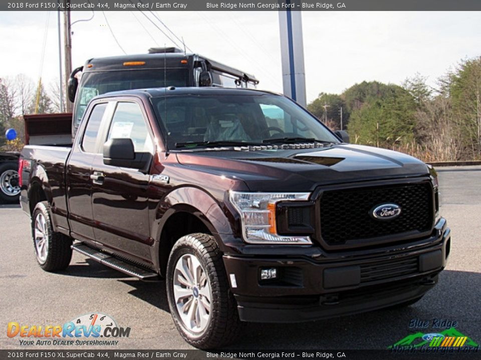 2018 Ford F150 XL SuperCab 4x4 Magma Red / Earth Gray Photo #7