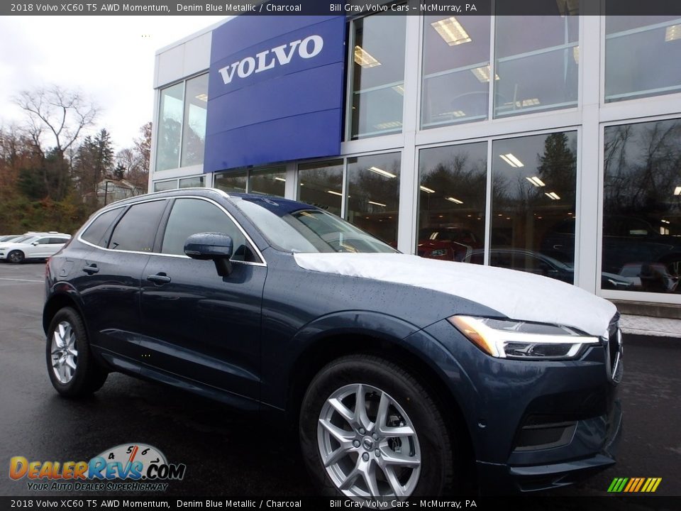 2018 Volvo XC60 T5 AWD Momentum Denim Blue Metallic / Charcoal Photo #1