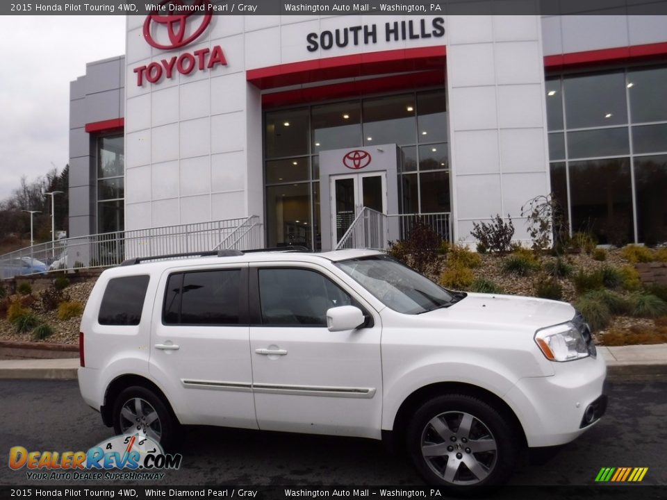 2015 Honda Pilot Touring 4WD White Diamond Pearl / Gray Photo #2