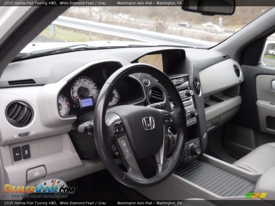 2015 Honda Pilot Touring 4WD White Diamond Pearl / Gray Photo #14