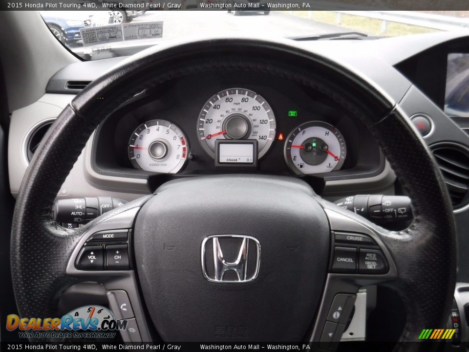 2015 Honda Pilot Touring 4WD White Diamond Pearl / Gray Photo #24