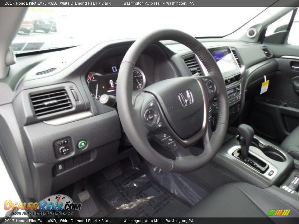 2017 Honda Pilot EX-L AWD White Diamond Pearl / Black Photo #9