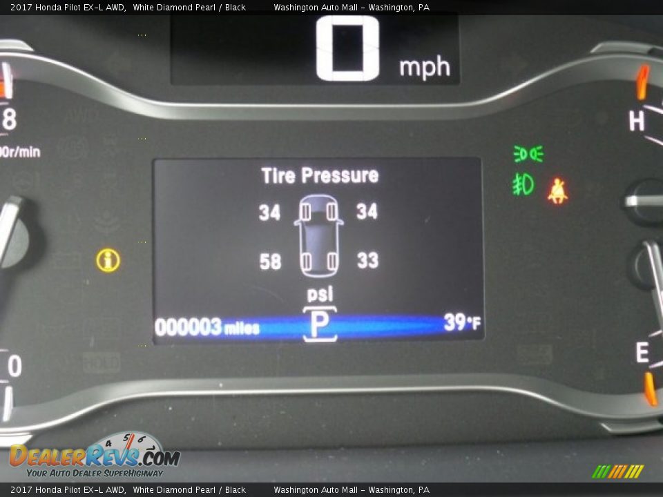 2017 Honda Pilot EX-L AWD White Diamond Pearl / Black Photo #20