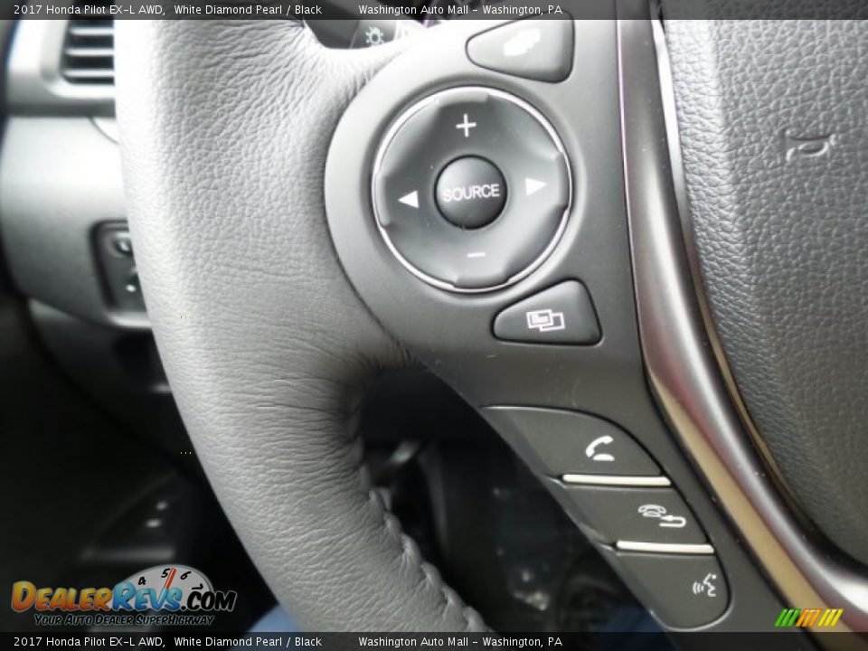 2017 Honda Pilot EX-L AWD White Diamond Pearl / Black Photo #21