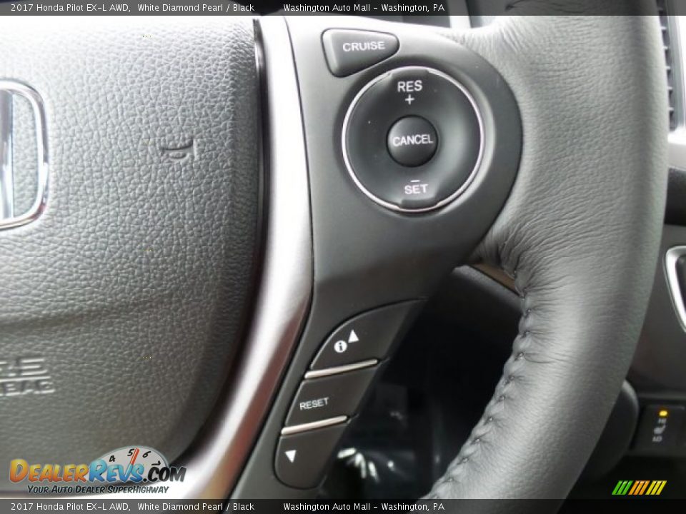 2017 Honda Pilot EX-L AWD White Diamond Pearl / Black Photo #23