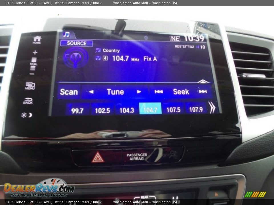 2017 Honda Pilot EX-L AWD White Diamond Pearl / Black Photo #26