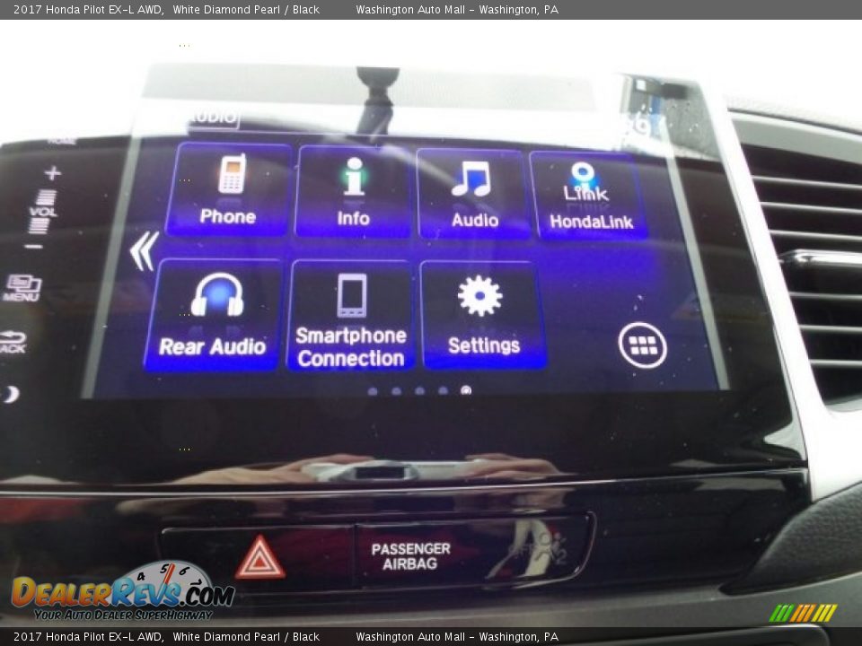2017 Honda Pilot EX-L AWD White Diamond Pearl / Black Photo #27