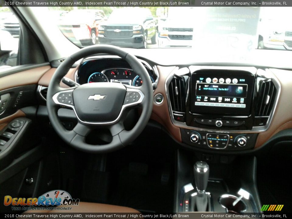 2018 Chevrolet Traverse High Country AWD Iridescent Pearl Tricoat / High Country Jet Black/Loft Brown Photo #13