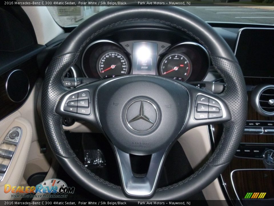 2016 Mercedes-Benz C 300 4Matic Sedan Polar White / Silk Beige/Black Photo #29