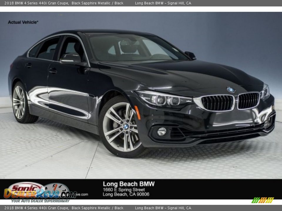2018 BMW 4 Series 440i Gran Coupe Black Sapphire Metallic / Black Photo #1