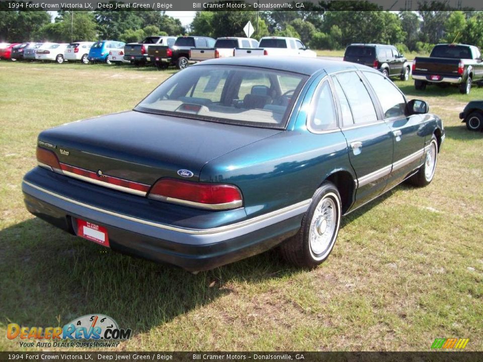 1994 Ford Crown Victoria LX Deep Jewel Green / Beige Photo #3