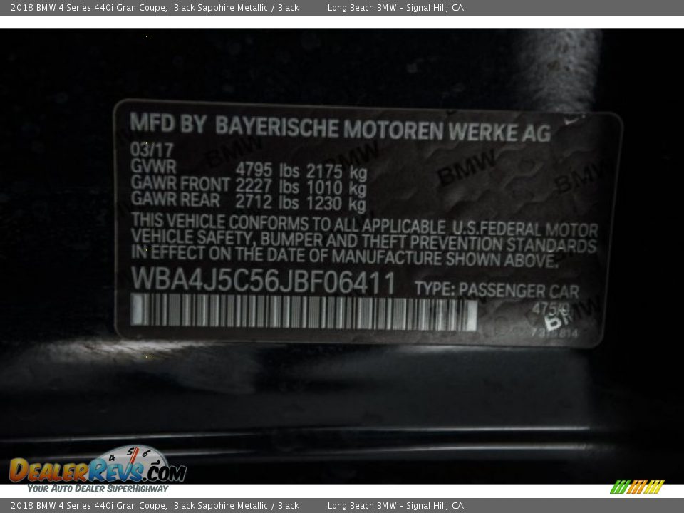 2018 BMW 4 Series 440i Gran Coupe Black Sapphire Metallic / Black Photo #18