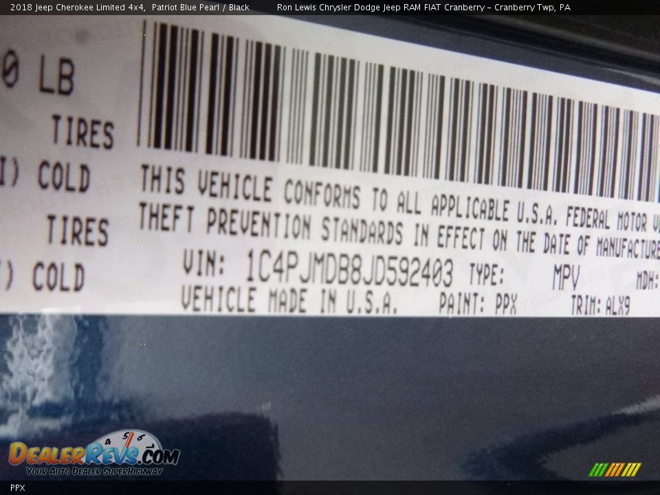 Jeep Color Code PPX Patriot Blue Pearl