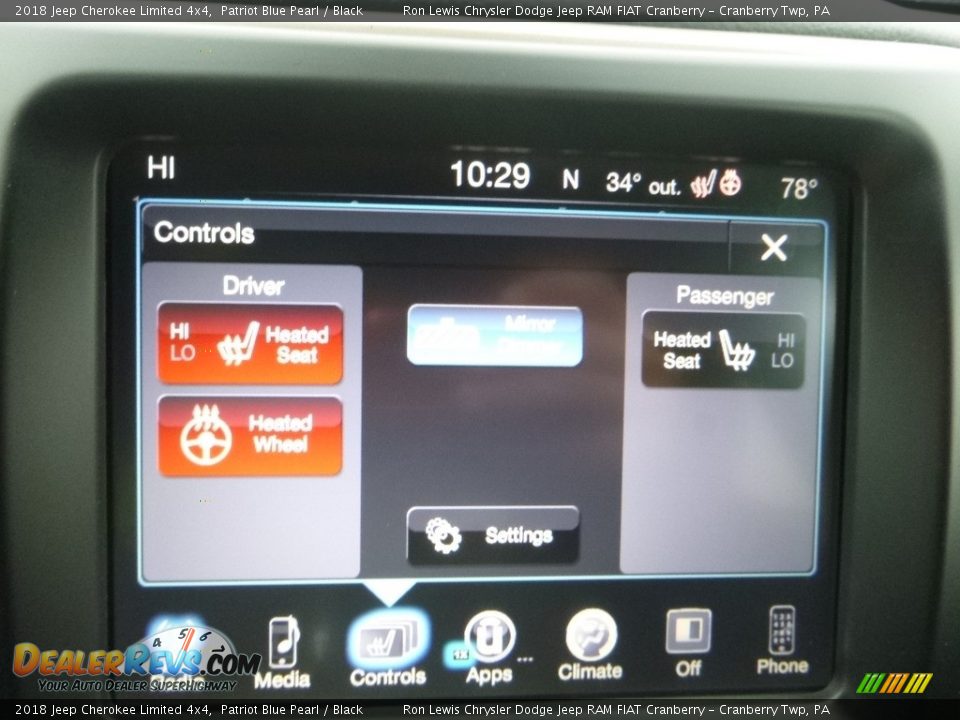 2018 Jeep Cherokee Limited 4x4 Patriot Blue Pearl / Black Photo #18