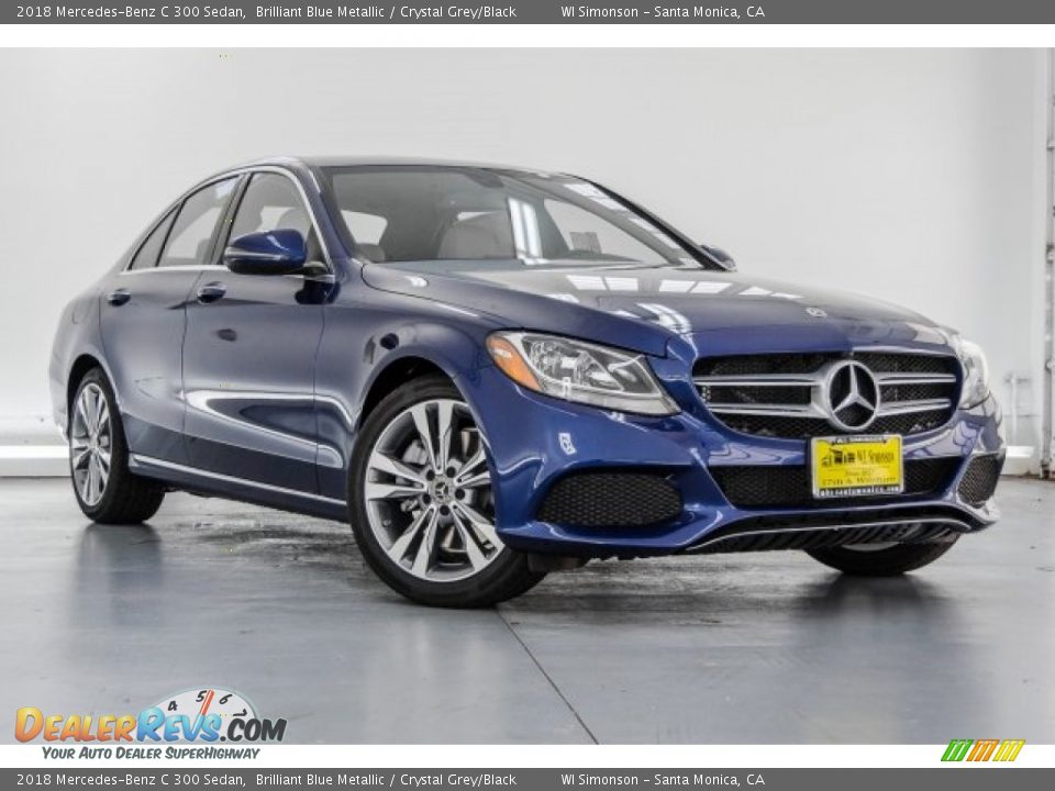 2018 Mercedes-Benz C 300 Sedan Brilliant Blue Metallic / Crystal Grey/Black Photo #11