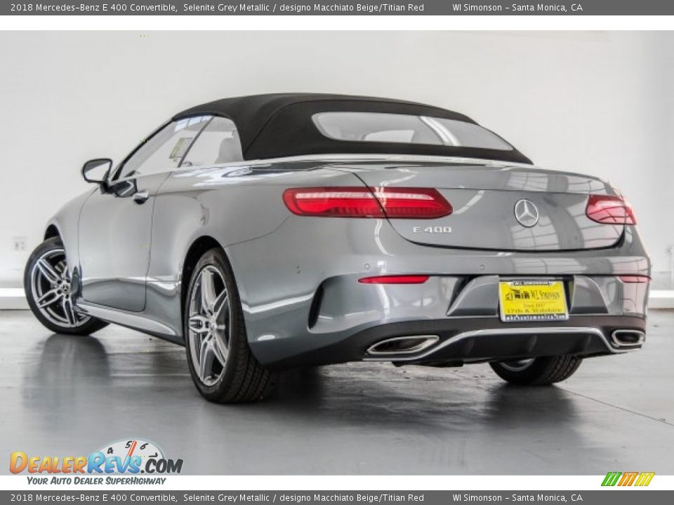 2018 Mercedes-Benz E 400 Convertible Selenite Grey Metallic / designo Macchiato Beige/Titian Red Photo #3