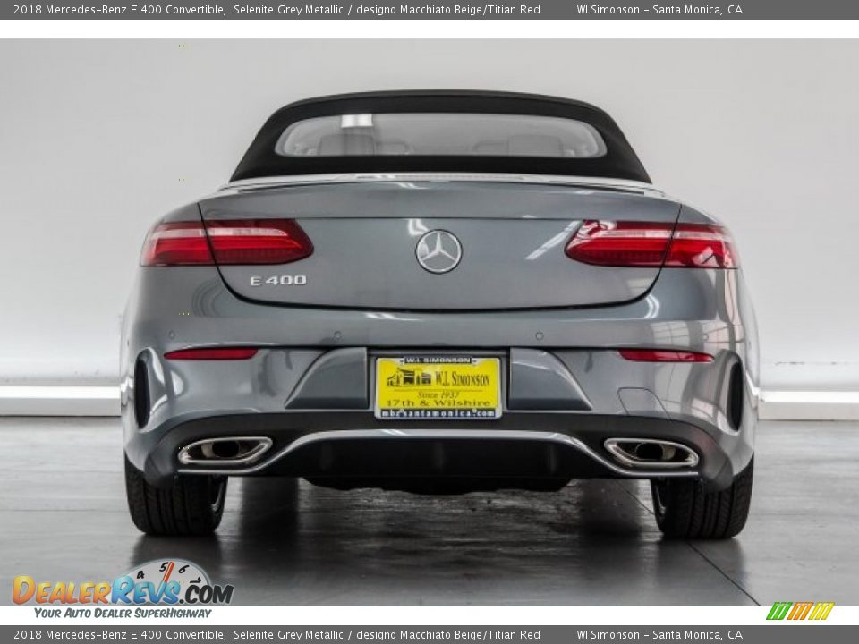 2018 Mercedes-Benz E 400 Convertible Selenite Grey Metallic / designo Macchiato Beige/Titian Red Photo #4