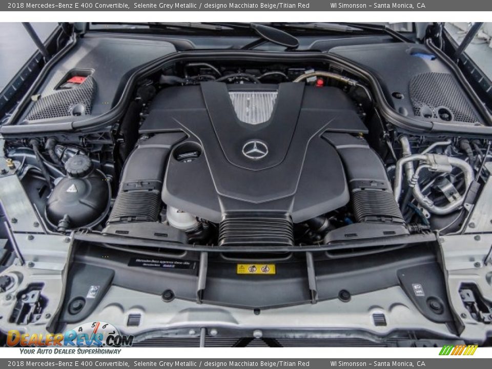 2018 Mercedes-Benz E 400 Convertible Selenite Grey Metallic / designo Macchiato Beige/Titian Red Photo #8
