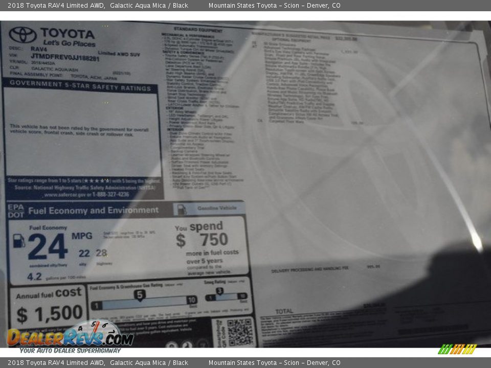 2018 Toyota RAV4 Limited AWD Galactic Aqua Mica / Black Photo #10