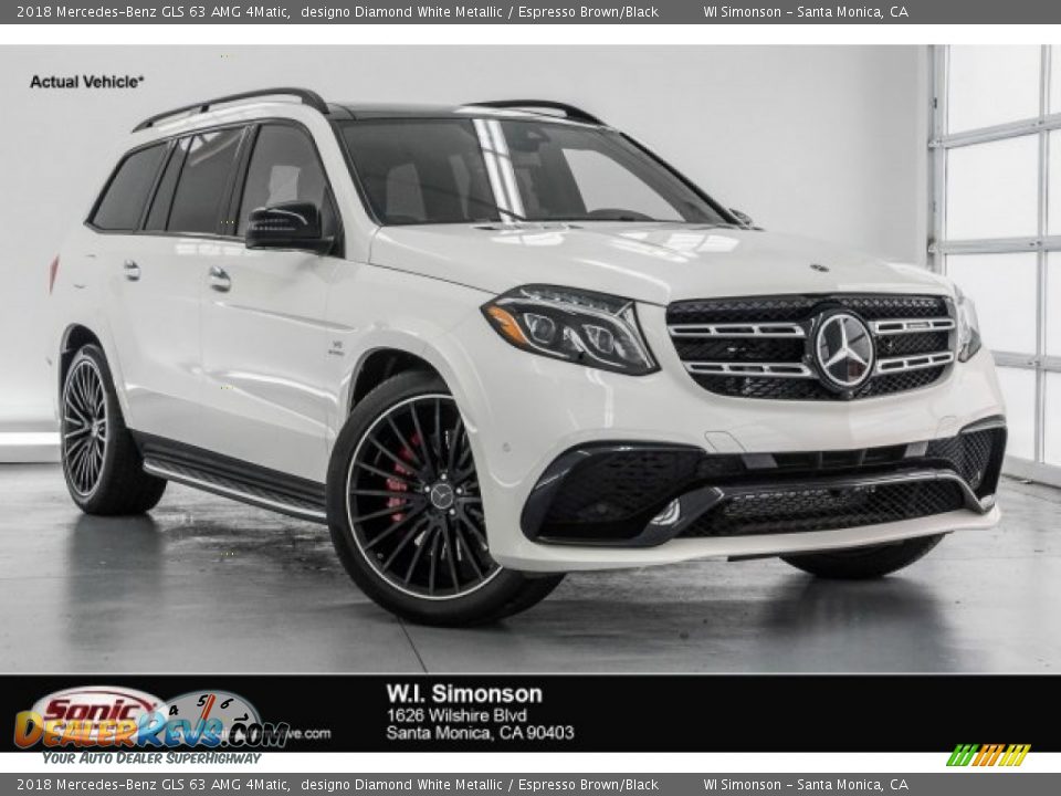 2018 Mercedes-Benz GLS 63 AMG 4Matic designo Diamond White Metallic / Espresso Brown/Black Photo #2