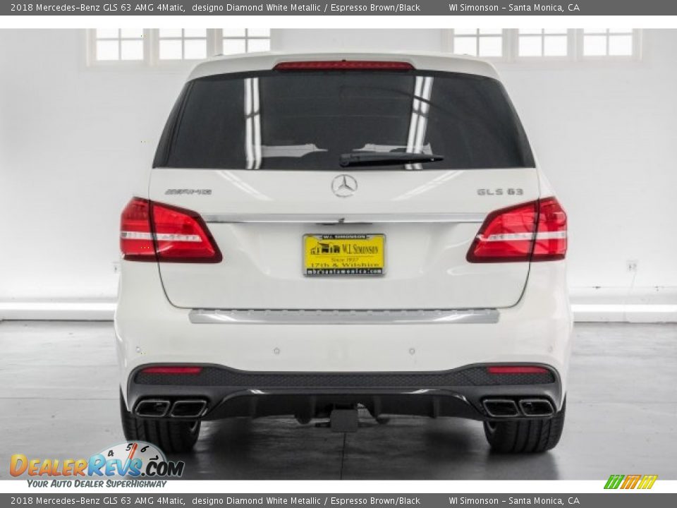 2018 Mercedes-Benz GLS 63 AMG 4Matic designo Diamond White Metallic / Espresso Brown/Black Photo #4
