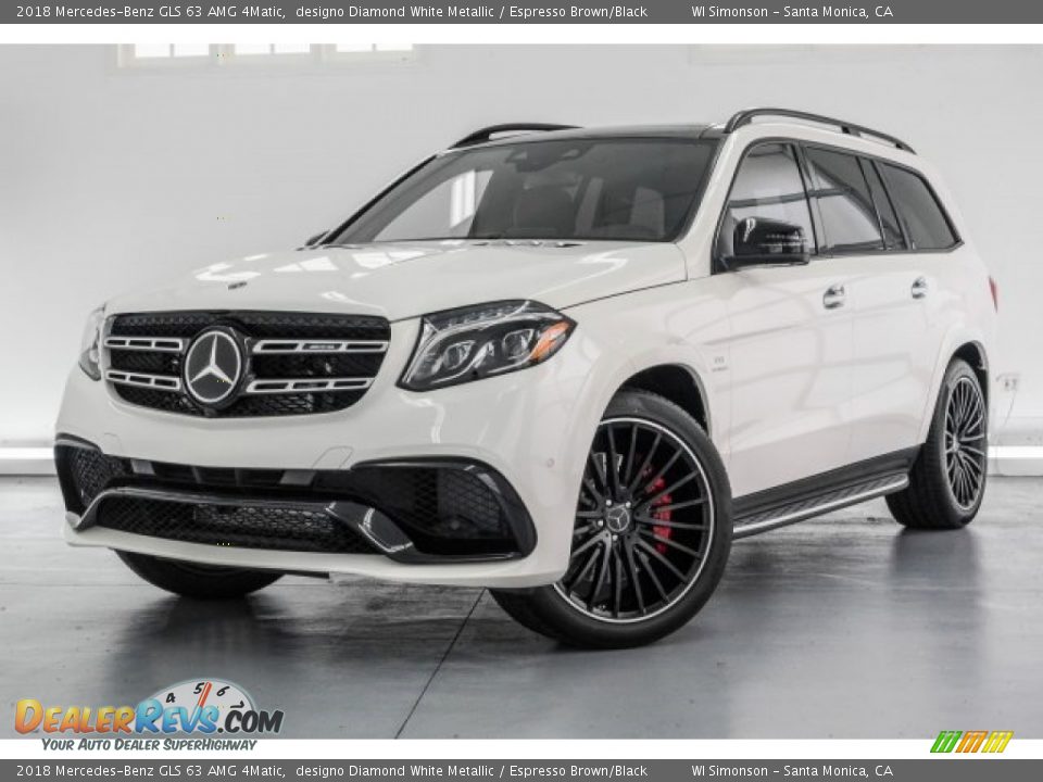 2018 Mercedes-Benz GLS 63 AMG 4Matic designo Diamond White Metallic / Espresso Brown/Black Photo #14