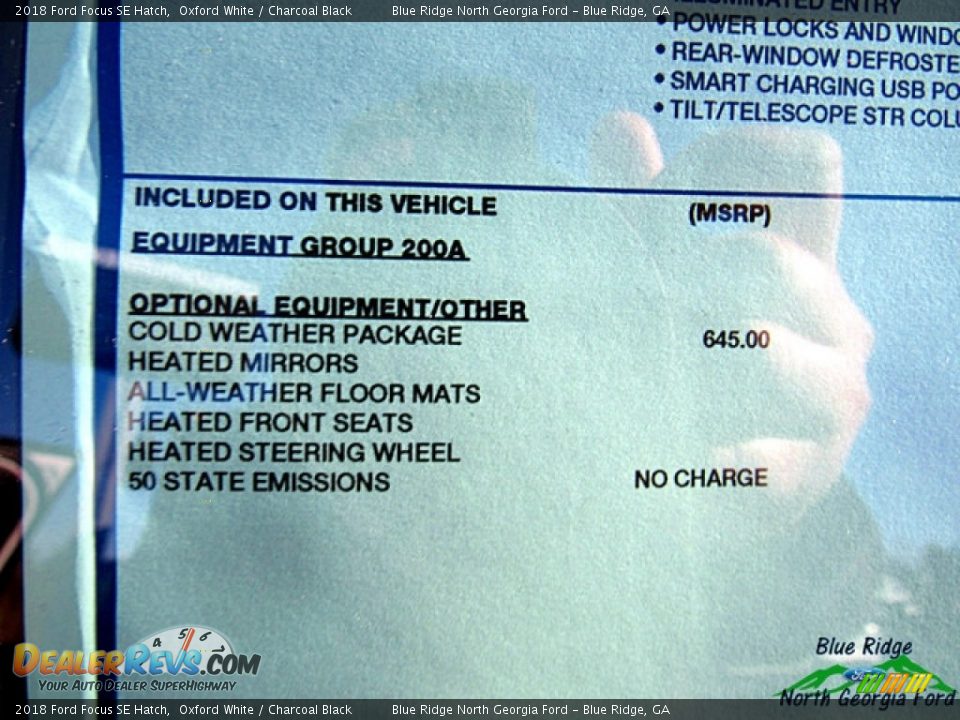 2018 Ford Focus SE Hatch Oxford White / Charcoal Black Photo #22