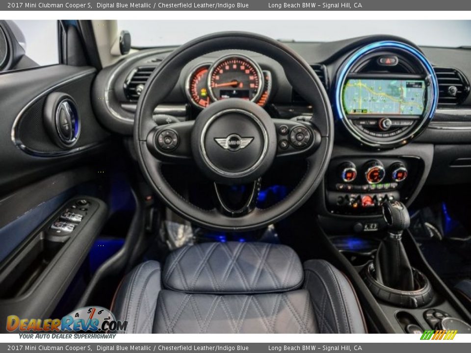 2017 Mini Clubman Cooper S Digital Blue Metallic / Chesterfield Leather/Indigo Blue Photo #4