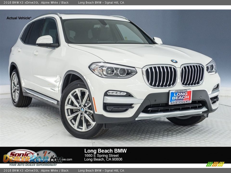 2018 BMW X3 xDrive30i Alpine White / Black Photo #1