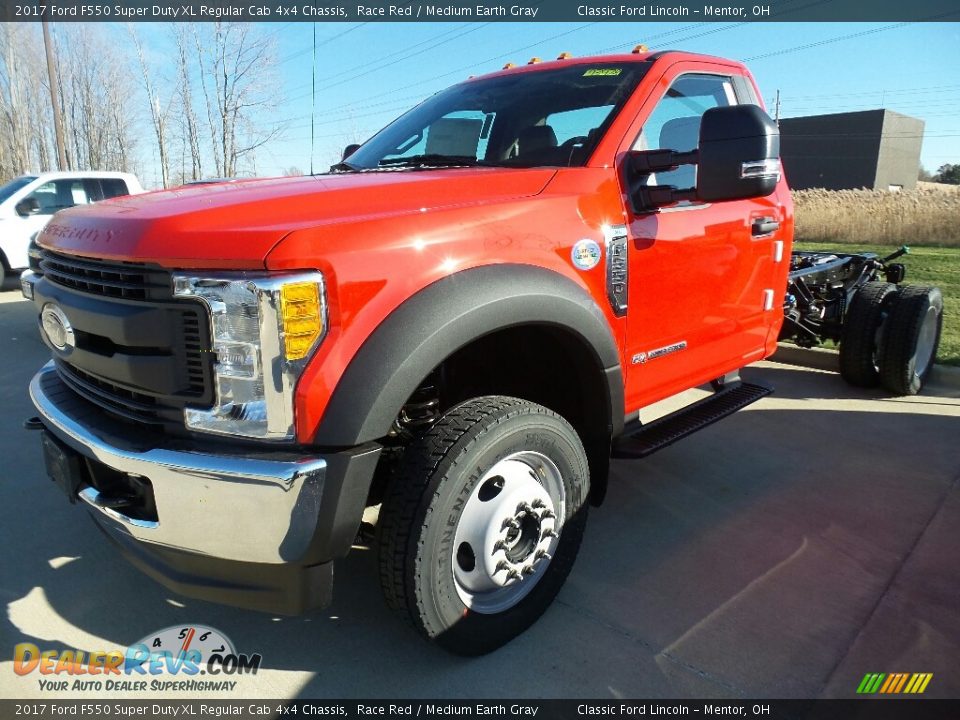 2017 Ford F550 Super Duty XL Regular Cab 4x4 Chassis Race Red / Medium Earth Gray Photo #1