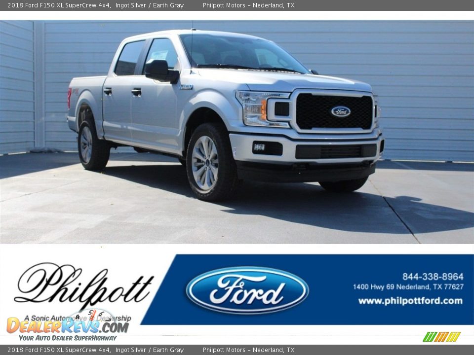 2018 Ford F150 XL SuperCrew 4x4 Ingot Silver / Earth Gray Photo #1