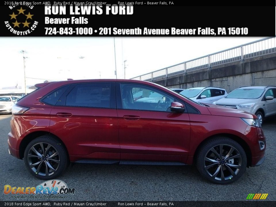 2018 Ford Edge Sport AWD Ruby Red / Mayan Gray/Umber Photo #1
