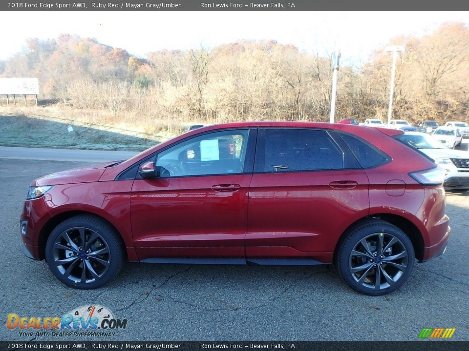 2018 Ford Edge Sport AWD Ruby Red / Mayan Gray/Umber Photo #5