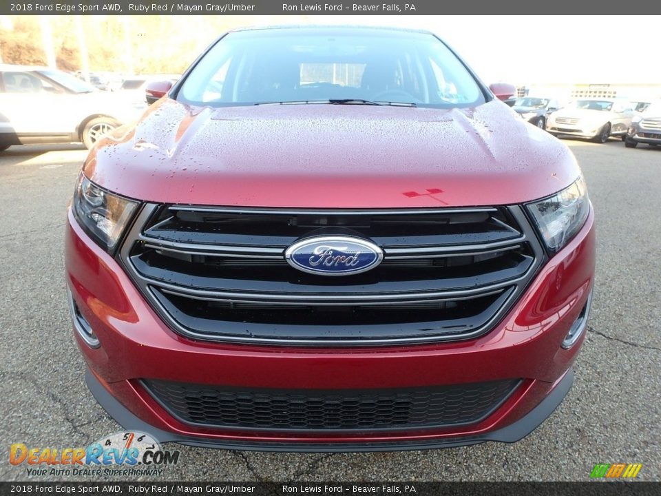 2018 Ford Edge Sport AWD Ruby Red / Mayan Gray/Umber Photo #7