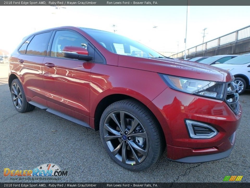 2018 Ford Edge Sport AWD Ruby Red / Mayan Gray/Umber Photo #8