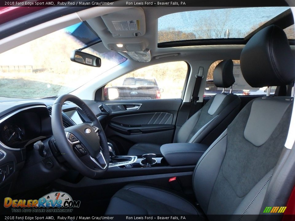 Front Seat of 2018 Ford Edge Sport AWD Photo #10