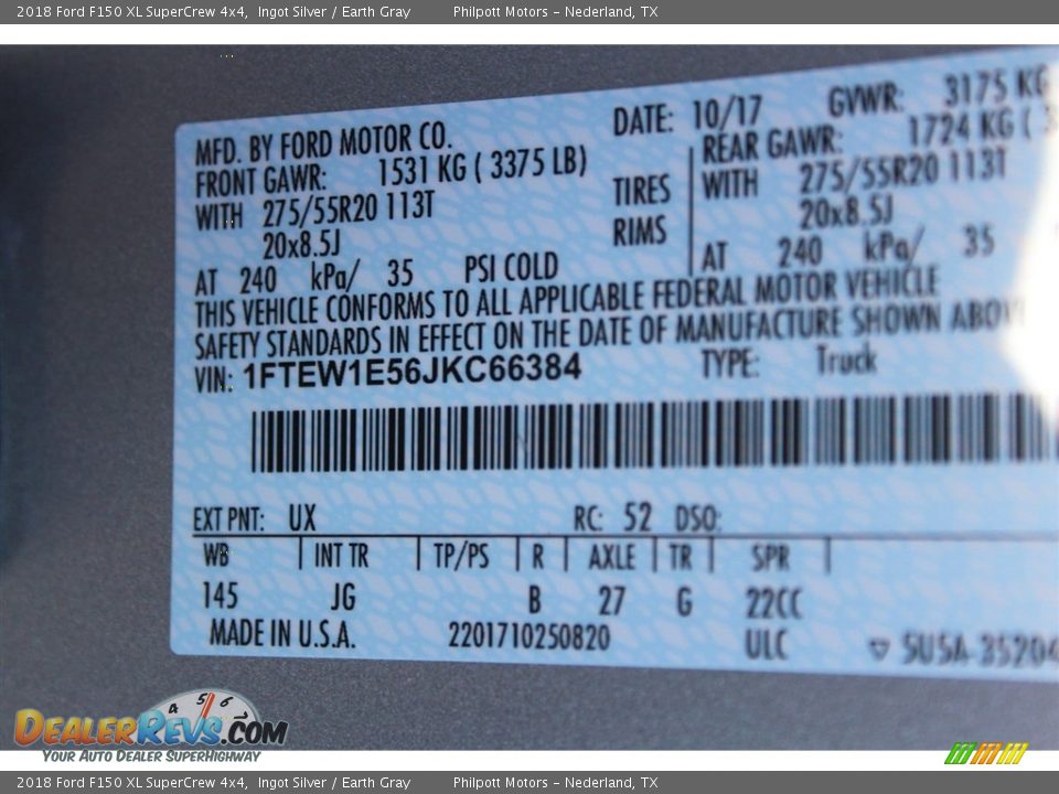 2018 Ford F150 XL SuperCrew 4x4 Ingot Silver / Earth Gray Photo #25