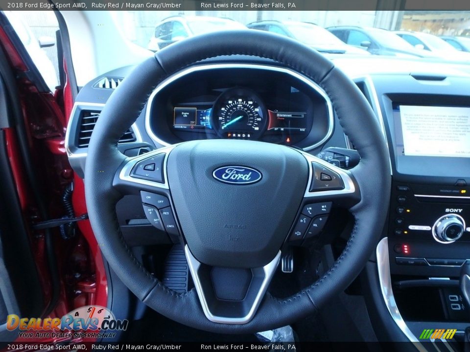 2018 Ford Edge Sport AWD Steering Wheel Photo #17