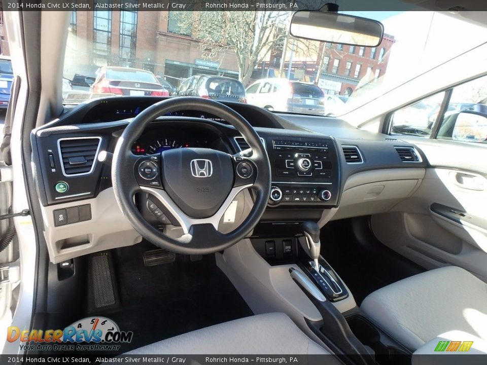 2014 Honda Civic LX Sedan Alabaster Silver Metallic / Gray Photo #8