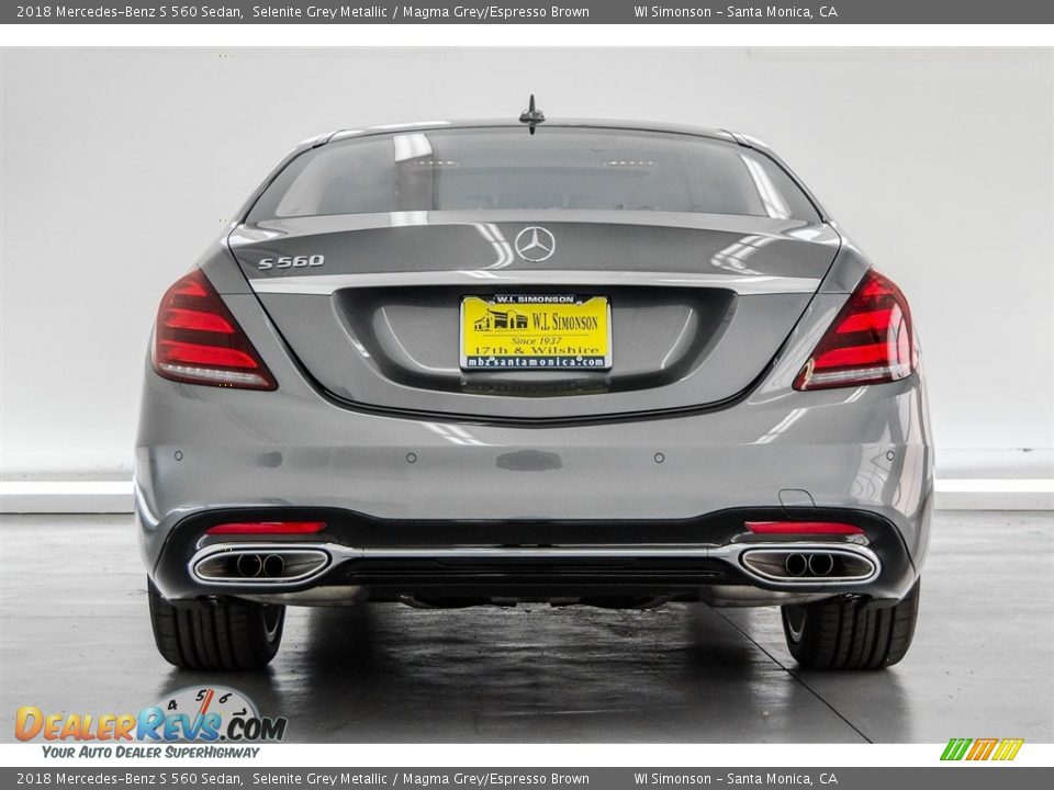 2018 Mercedes-Benz S 560 Sedan Selenite Grey Metallic / Magma Grey/Espresso Brown Photo #4