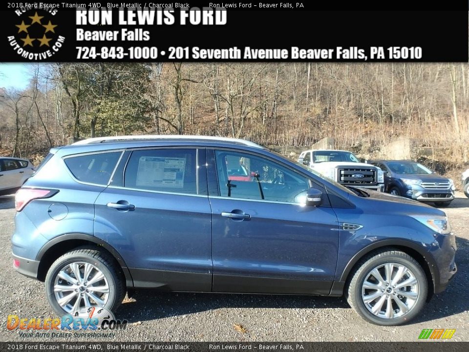 2018 Ford Escape Titanium 4WD Blue Metallic / Charcoal Black Photo #1