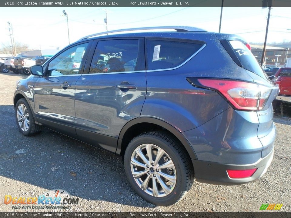 2018 Ford Escape Titanium 4WD Blue Metallic / Charcoal Black Photo #4