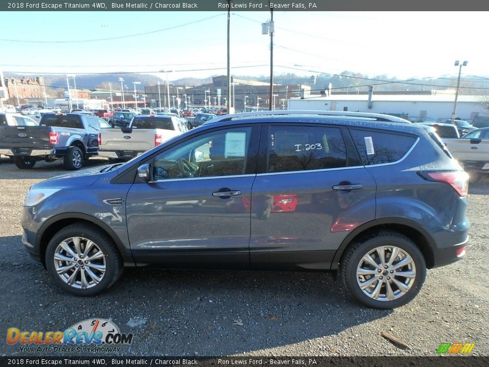 2018 Ford Escape Titanium 4WD Blue Metallic / Charcoal Black Photo #5