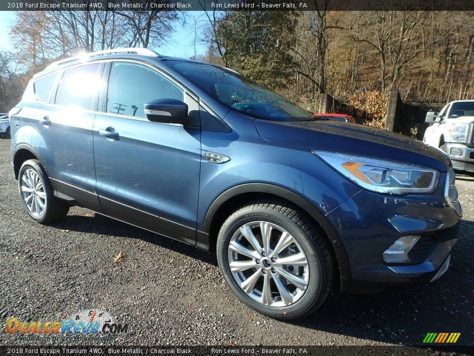 2018 Ford Escape Titanium 4WD Blue Metallic / Charcoal Black Photo #8