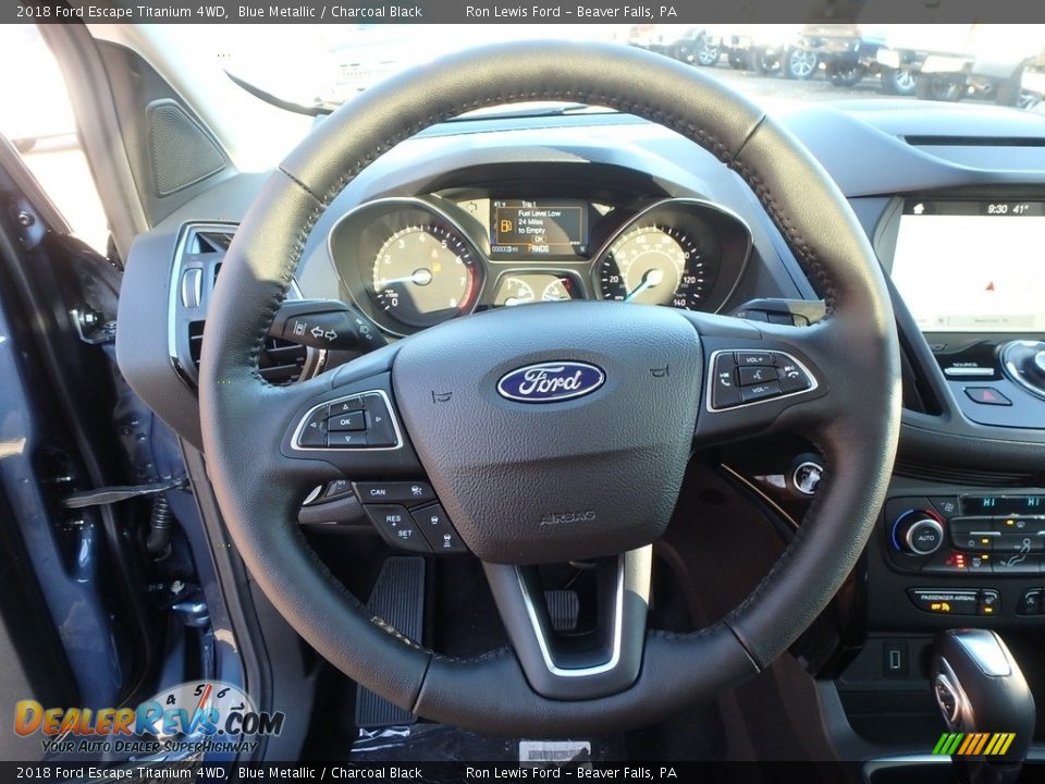 2018 Ford Escape Titanium 4WD Blue Metallic / Charcoal Black Photo #17