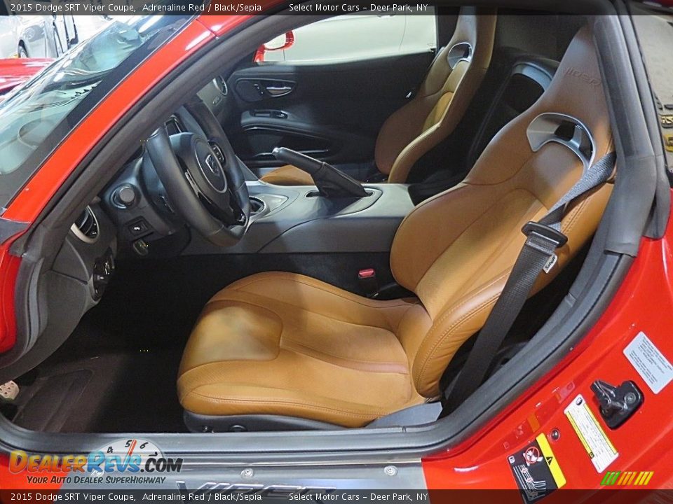 Black/Sepia Interior - 2015 Dodge SRT Viper Coupe Photo #17