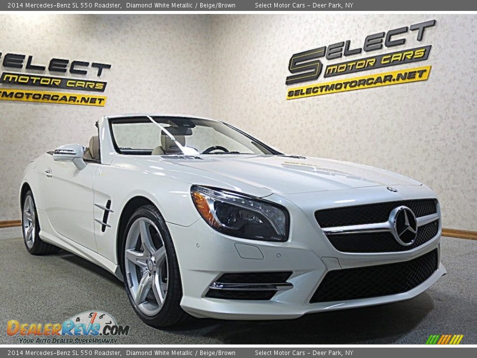 2014 Mercedes-Benz SL 550 Roadster Diamond White Metallic / Beige/Brown Photo #13