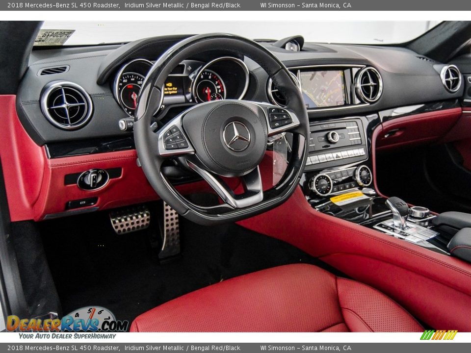 Bengal Red/Black Interior - 2018 Mercedes-Benz SL 450 Roadster Photo #6