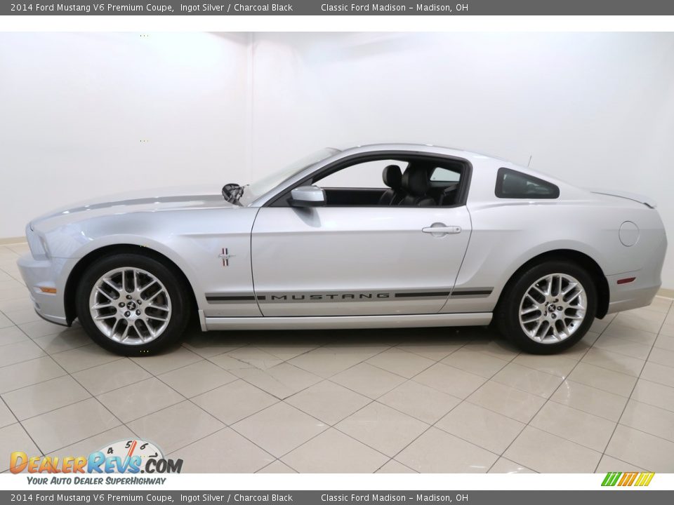 2014 Ford Mustang V6 Premium Coupe Ingot Silver / Charcoal Black Photo #4