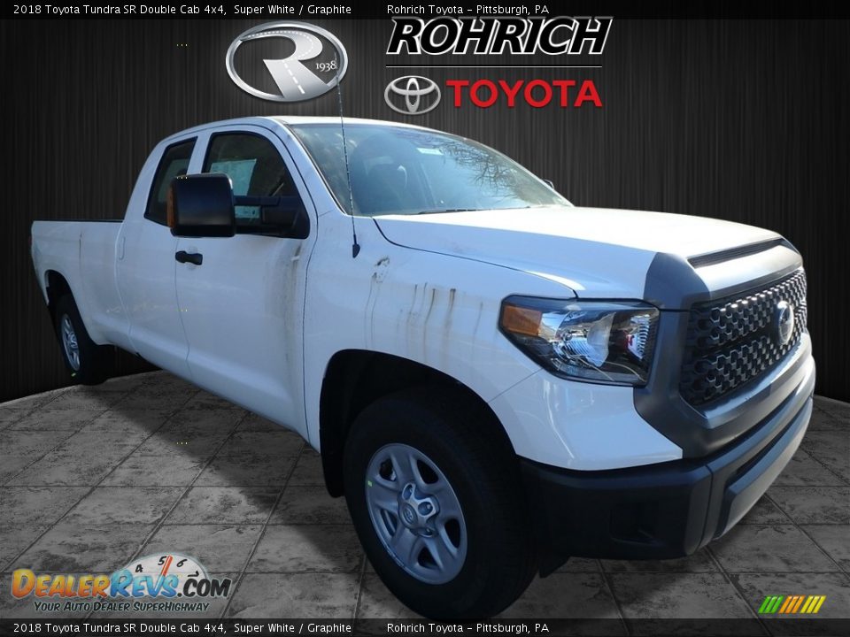 2018 Toyota Tundra SR Double Cab 4x4 Super White / Graphite Photo #1